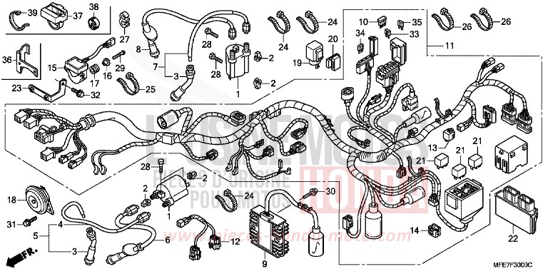 KABELBAUM (VT750C2/C2F/C2B) von Shadow Aero GRAPHITE BLACK (NHB01B) von 2010